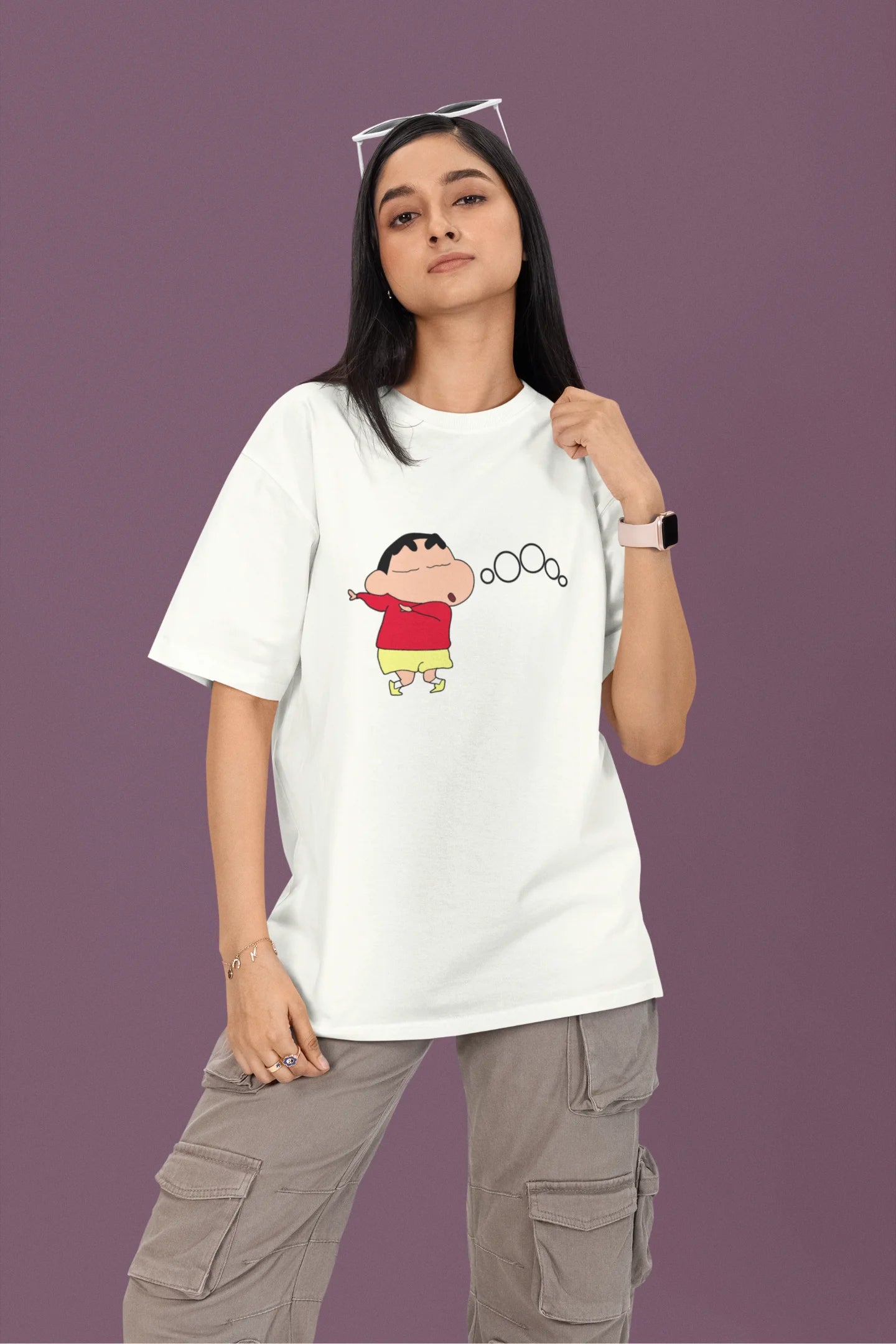 Oooo | Shinchan | Dropped Sleeve Unisex Tee