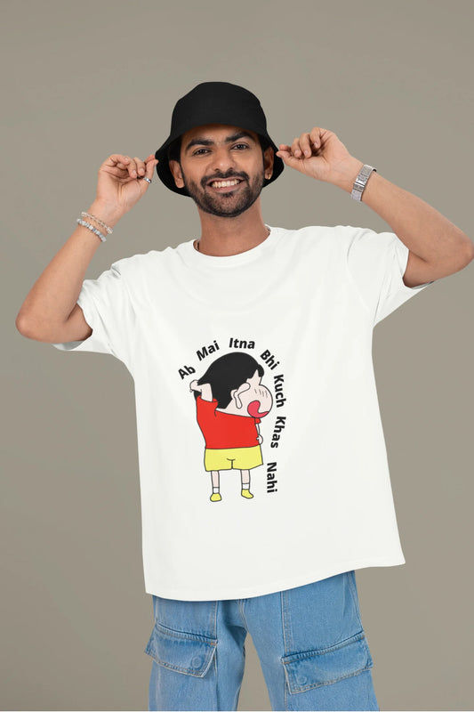 Ab Mai Itna Bhi Kuch Khaas Nahi | Shinchan | Men's Dropped Sleeve Tee
