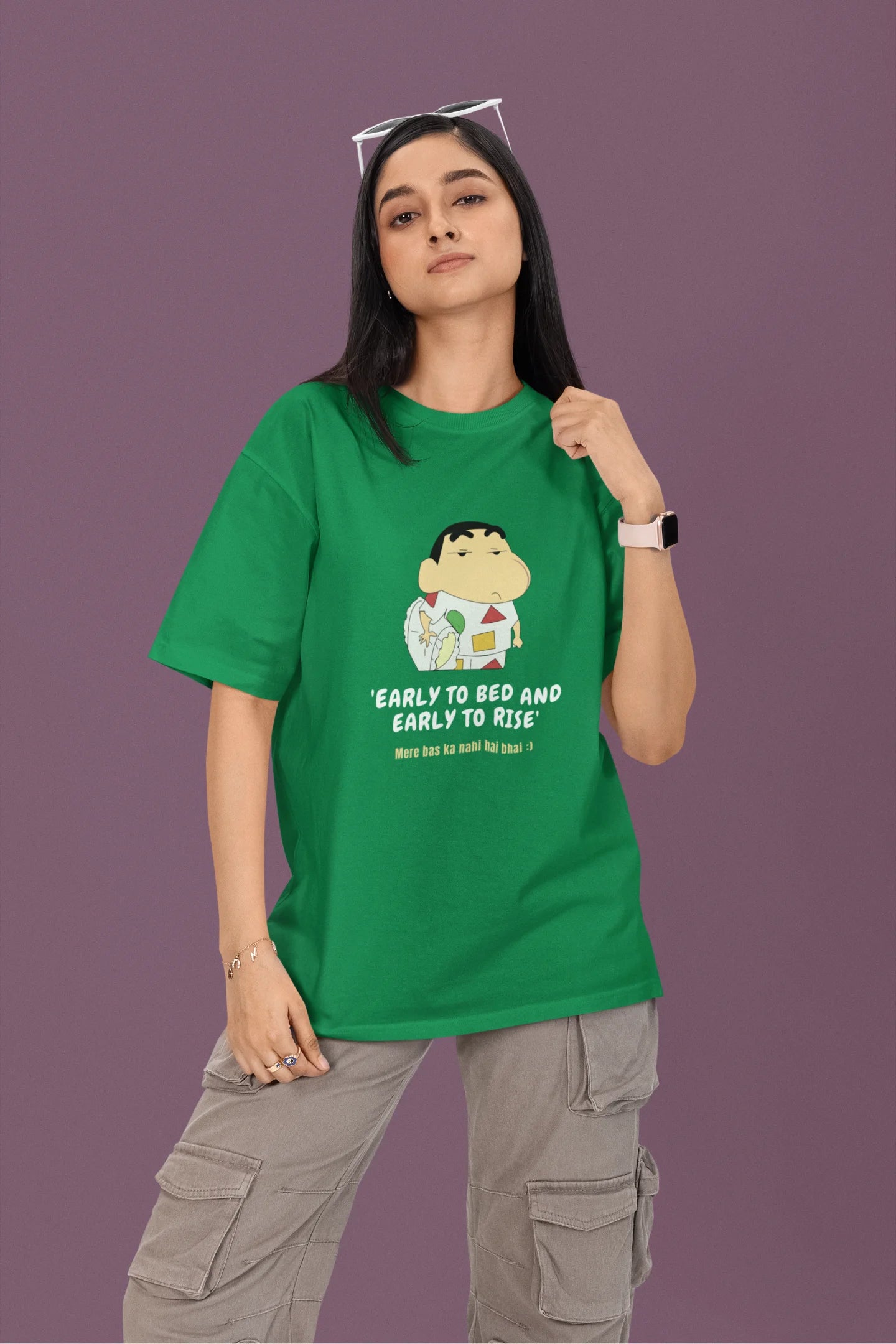 Early To Bed Early To Rise | Shinchan | Dropped Sleeve Unisex Tee