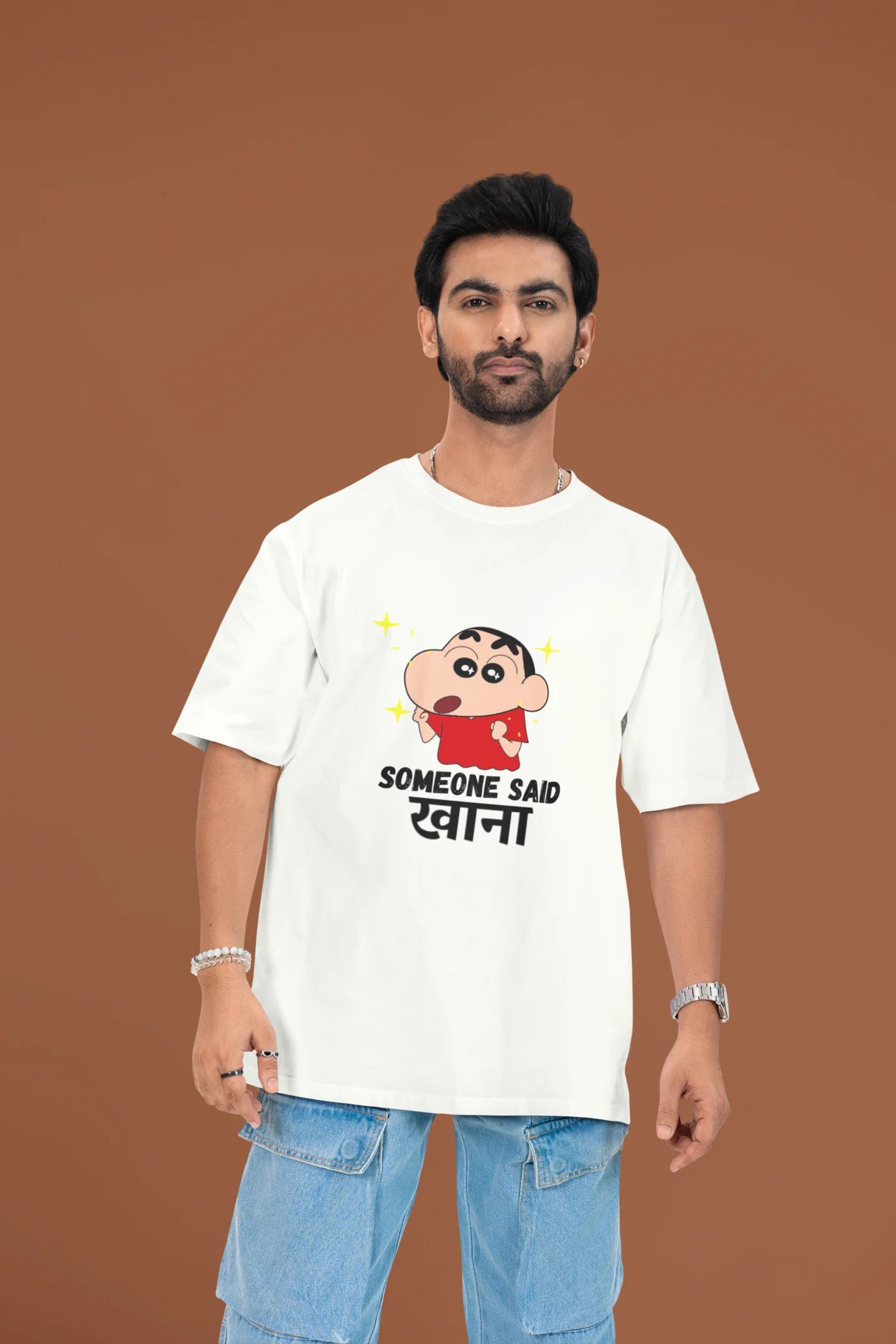 Someone Said Khana | Shinchan | Men's Dropped Sleeve Tee