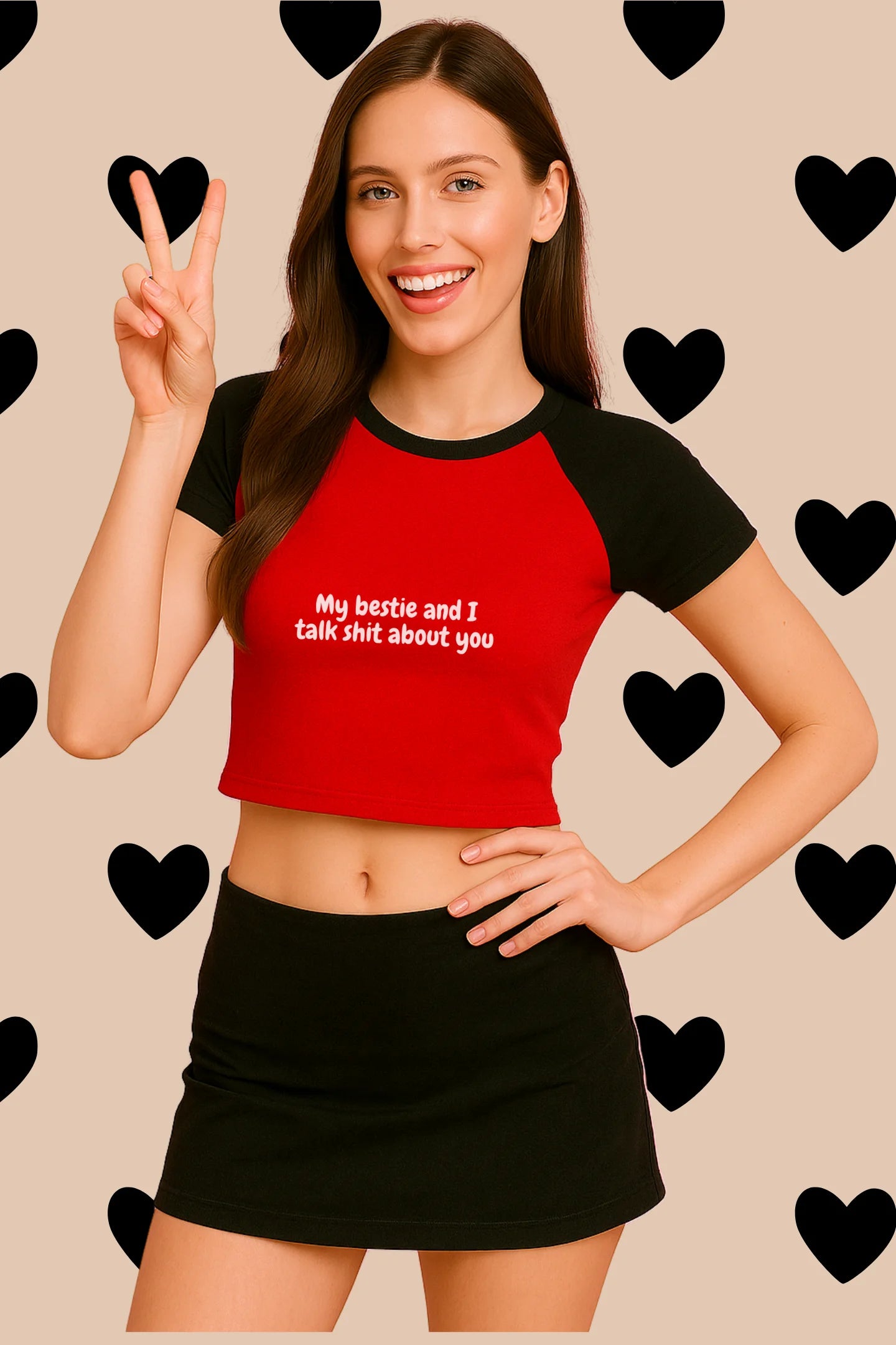 My Bestie and I | Shaw tees | Slim Fit Crop Top