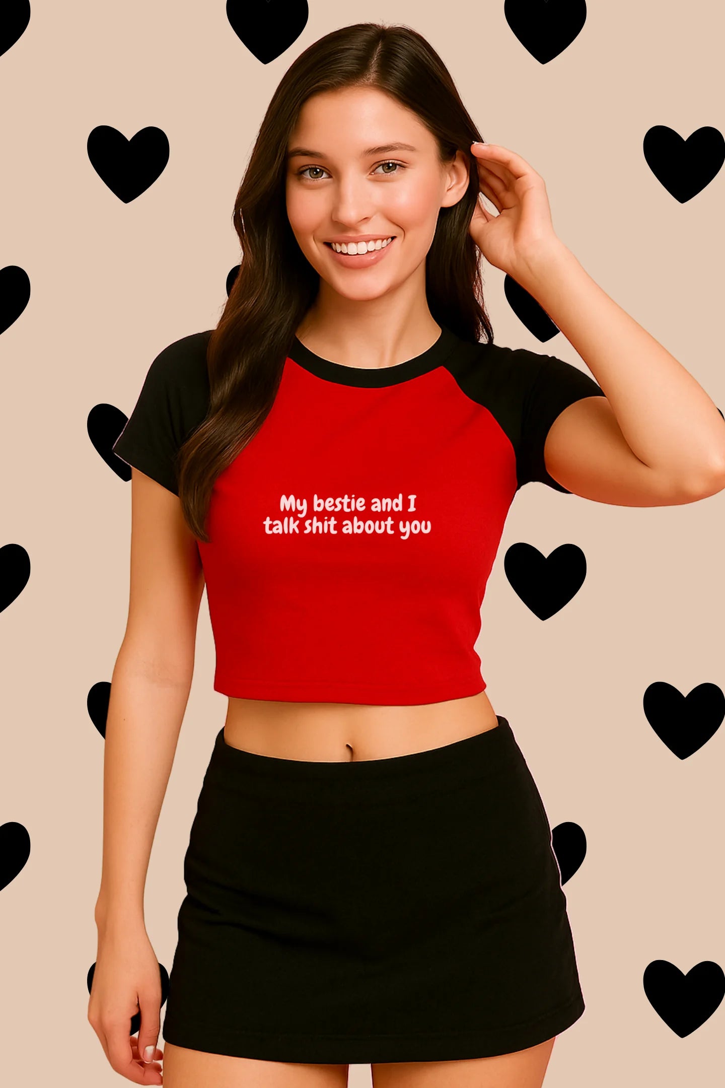 My Bestie and I | Shaw tees | Slim Fit Crop Top