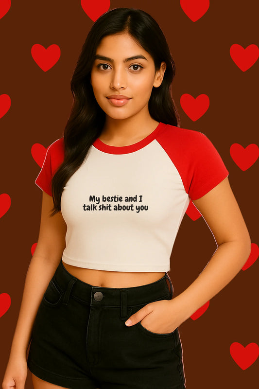 My Bestie and I  | Shaw tees | Slim Fit Crop Top