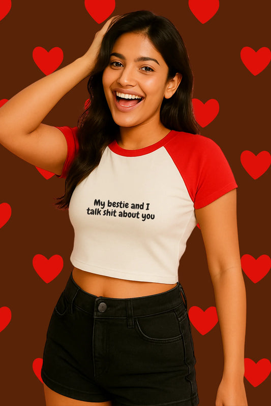 My Bestie and I  | Shaw tees | Slim Fit Crop Top