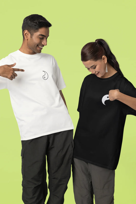 Yin And Yan | Couple | Dropped  Sleeve Unisex T-Shirt