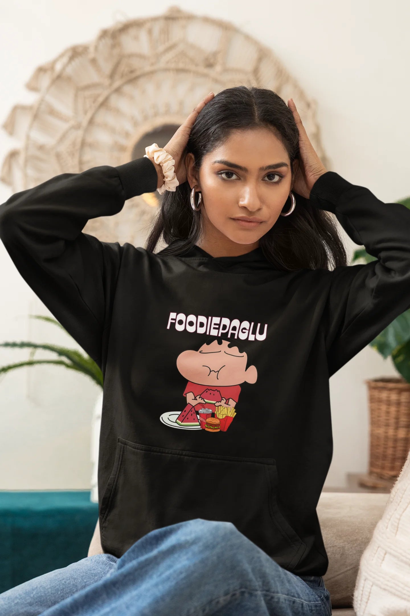 Foodie Paglu | Shinchan | Premium Unisex Winter Hoodie