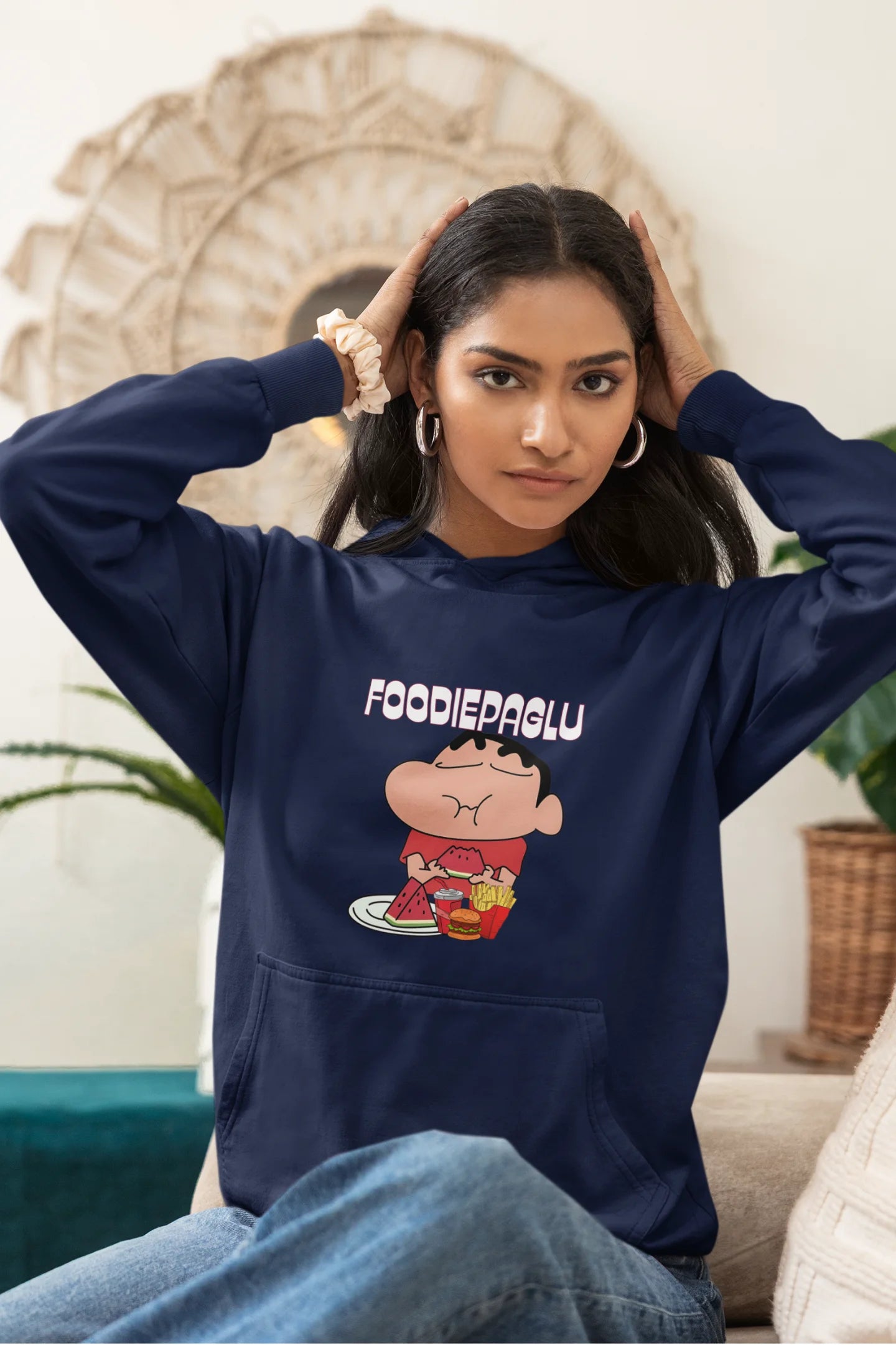 Foodie Paglu | Shinchan | Premium Unisex Winter Hoodie