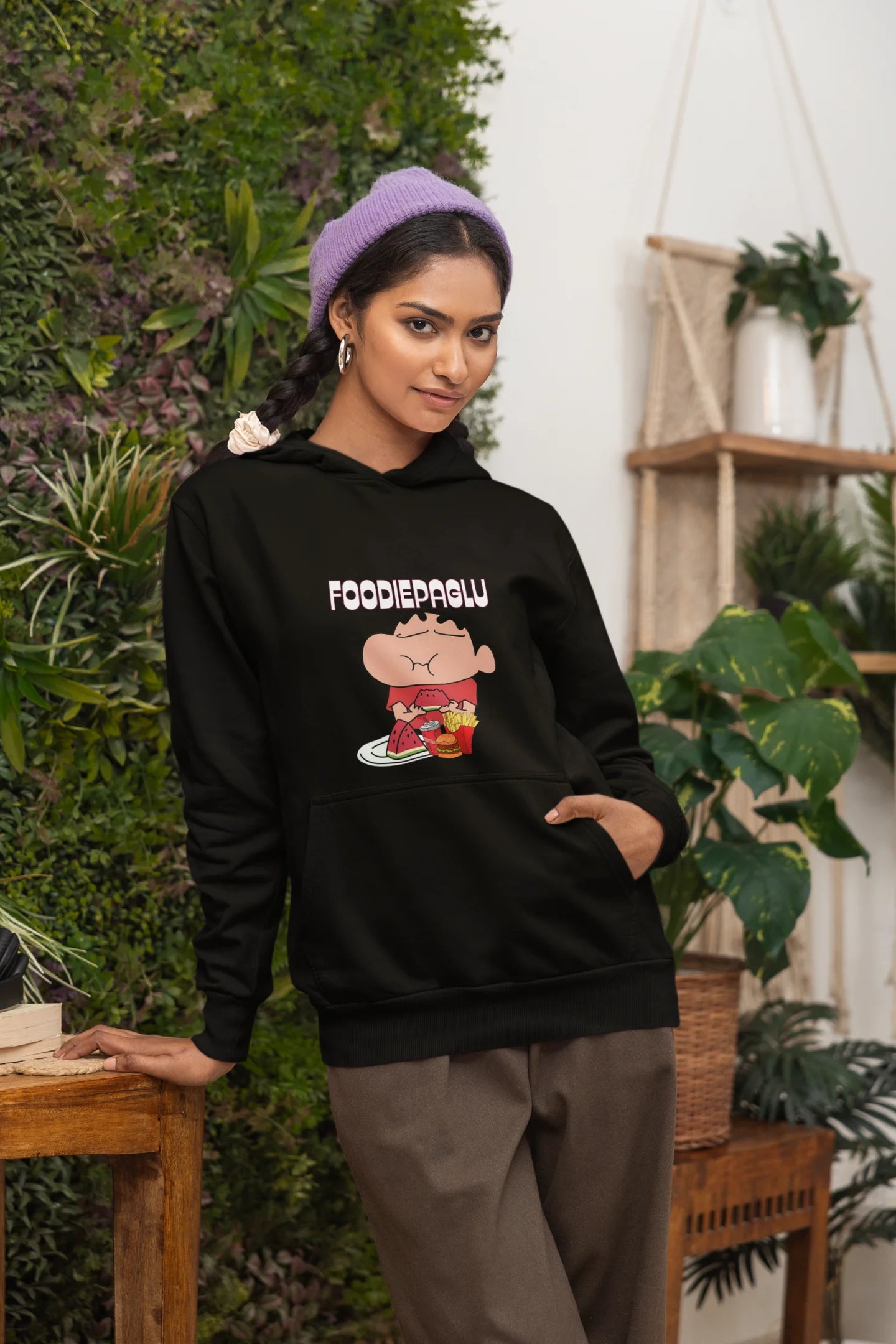 Foodie Paglu | Shinchan | Premium Unisex Winter Hoodie