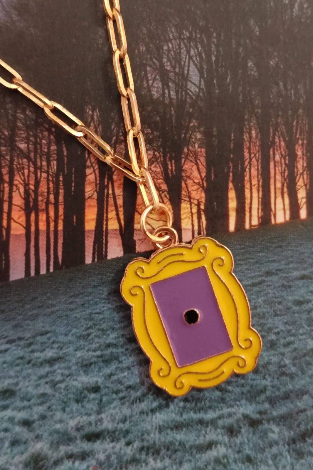 Third image of a F.R.I.E.N.D.S themed anti tarnish gold chain.