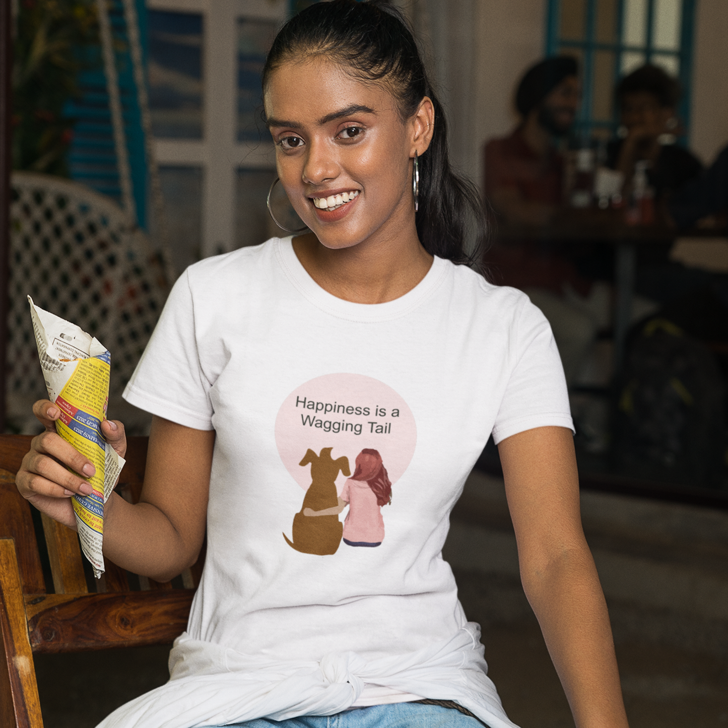 Happiness is a wagging tail | Premium Unisex Half Sleeve 2 t-shirt combo for Men and Women