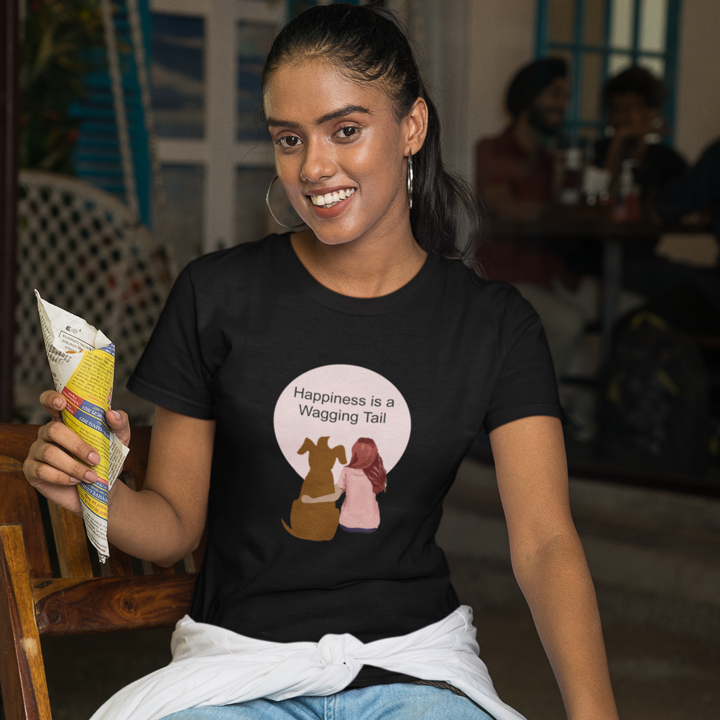 Happiness is a wagging tail | Premium Unisex Half Sleeve 2 t-shirt combo for Men and Women
