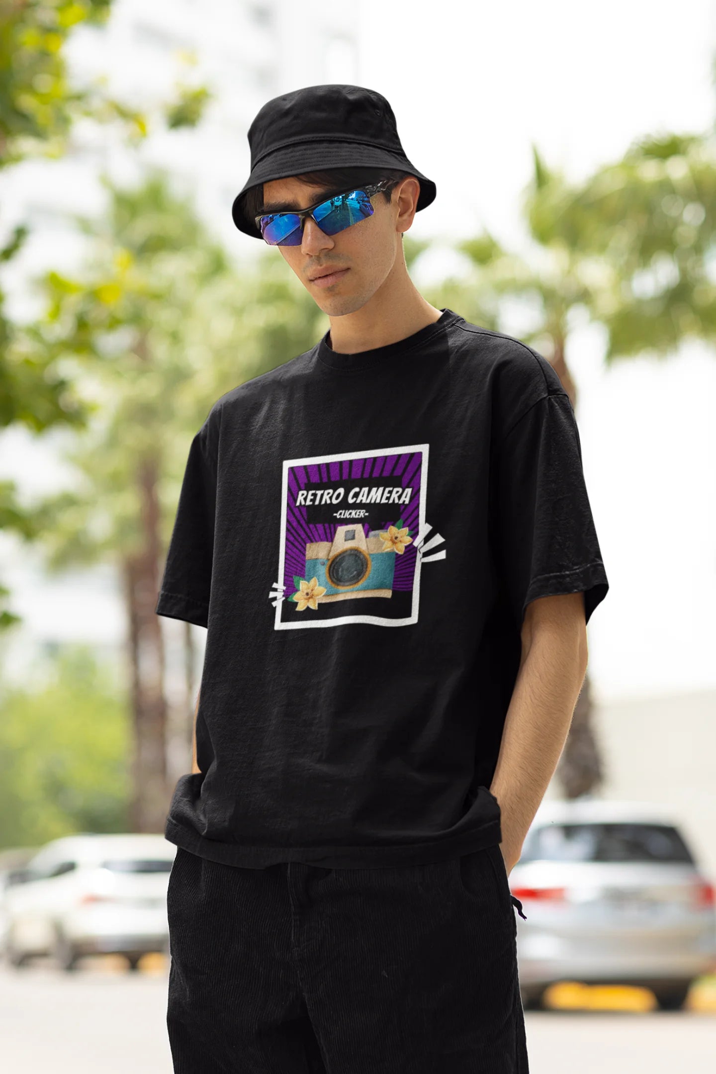 Retro Camera | Aesthetic | Dropped Sleeve Unisex Tee