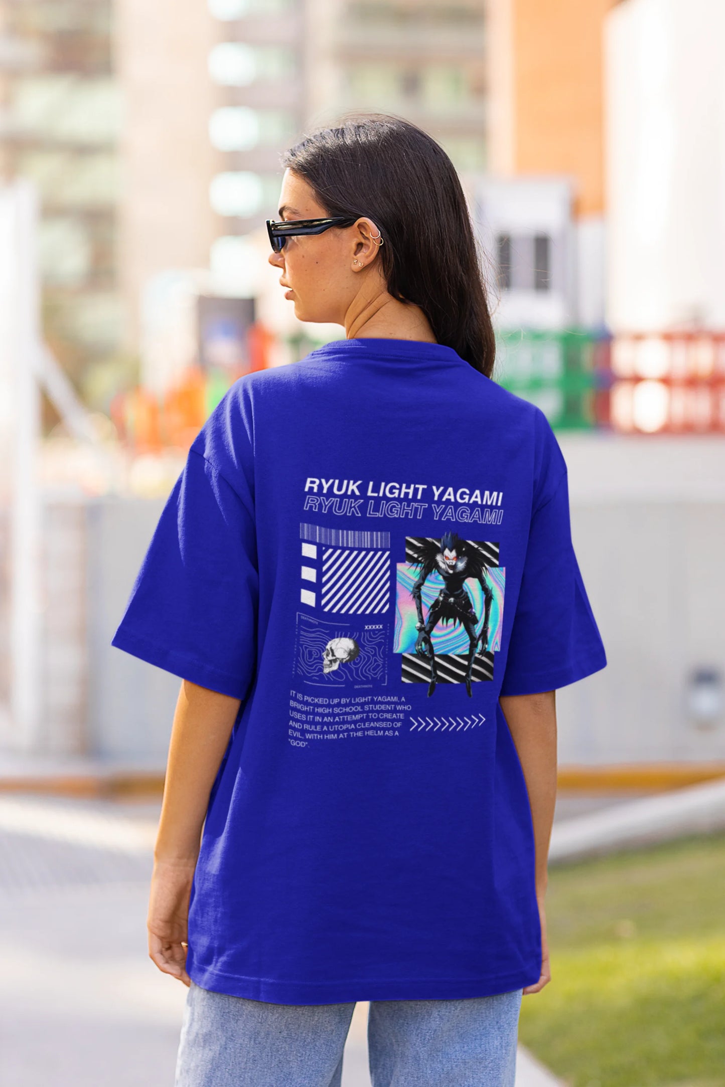 Ryuk Light Yagami | Techno Rave | Dropped Sleeve Unisex T-Shirt