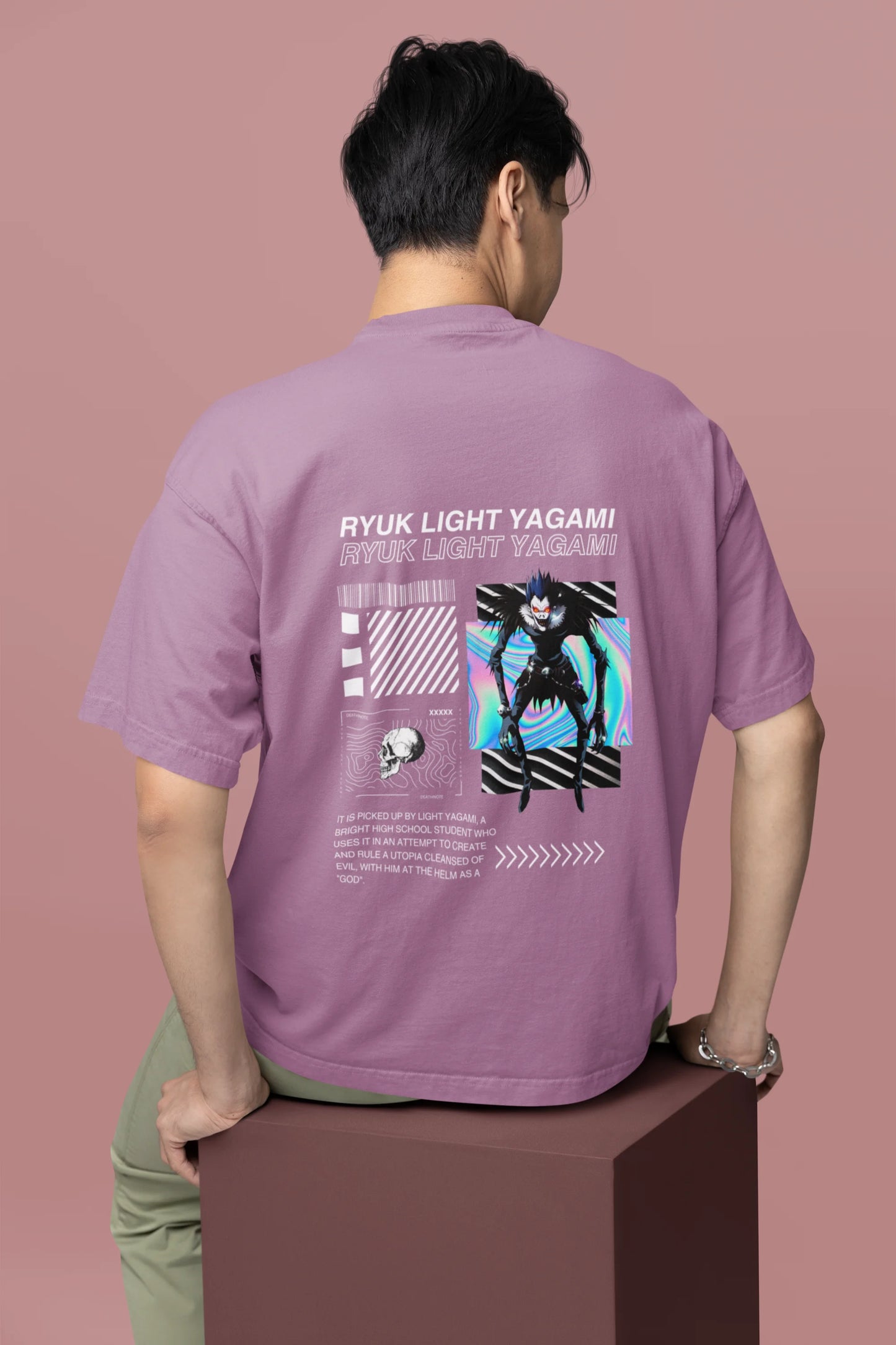 Ryuk Light Yagami | Techno Rave | Dropped Sleeve Unisex T-Shirt