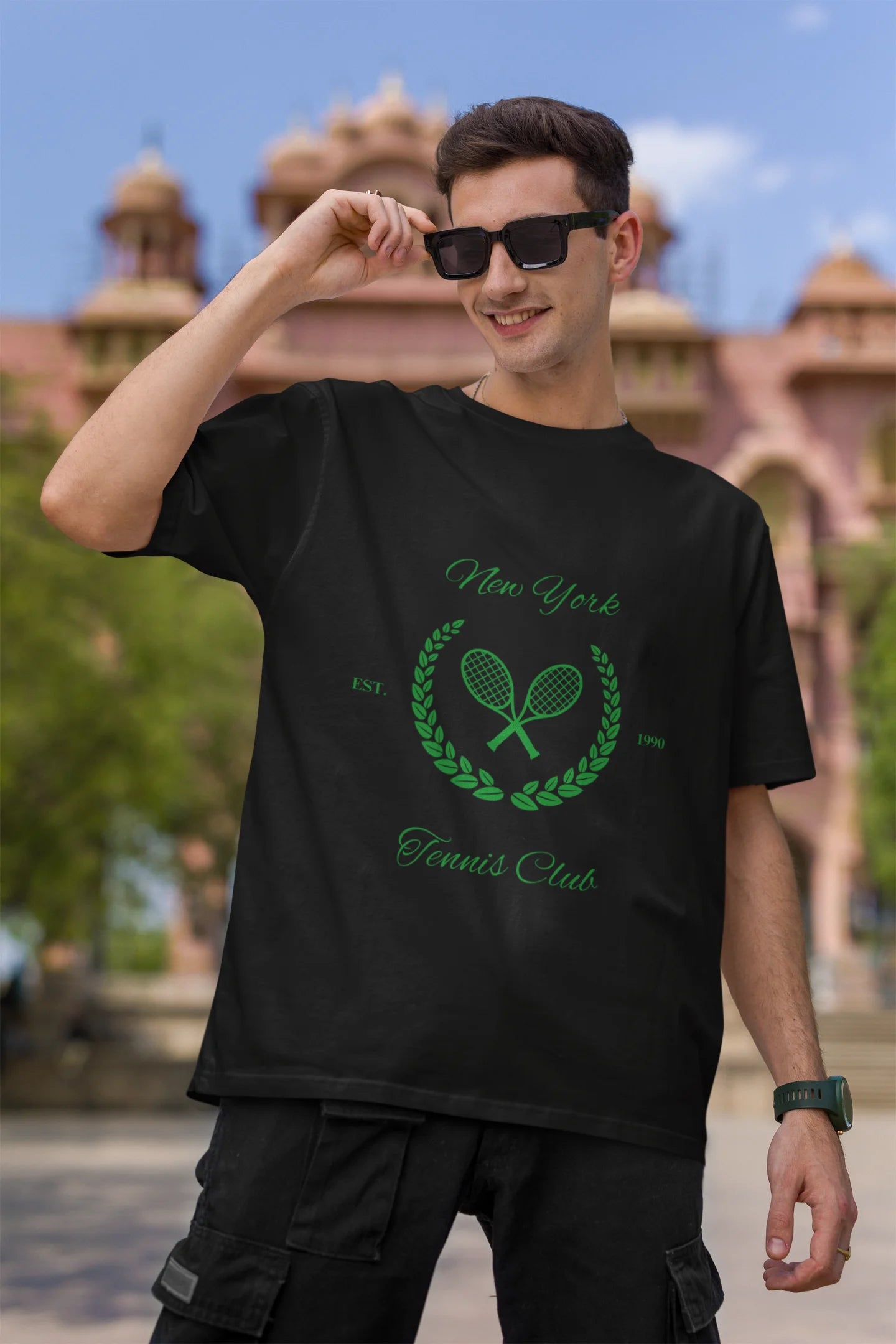 New York Tennis Club | Retro Theme | Dropped Sleeve Unisex Tee