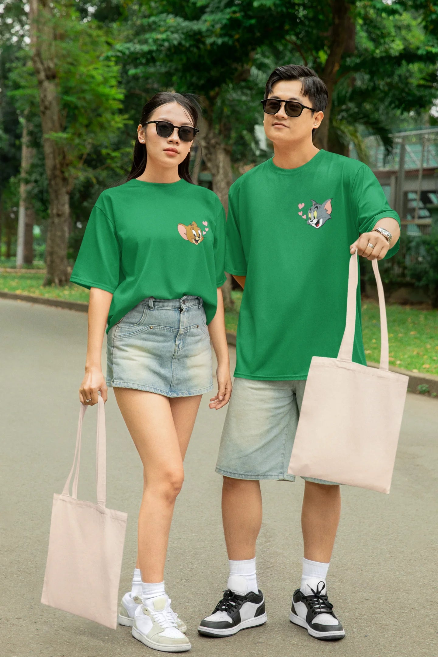 Tom and Jerry | Couple | Dropped Sleeve Unisex T-Shirt
