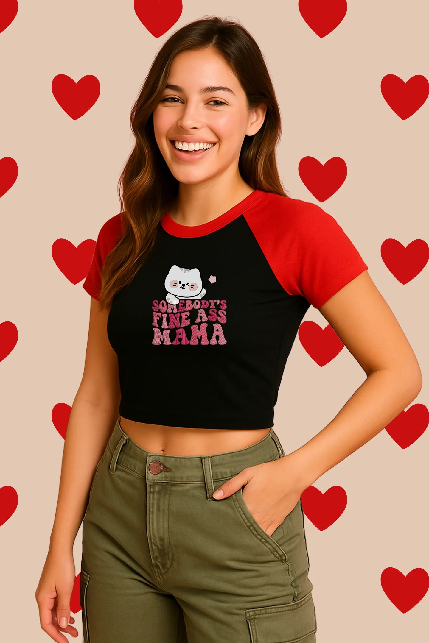 Fine Ass Mama | Shaw tees | Slim Fit Crop Top