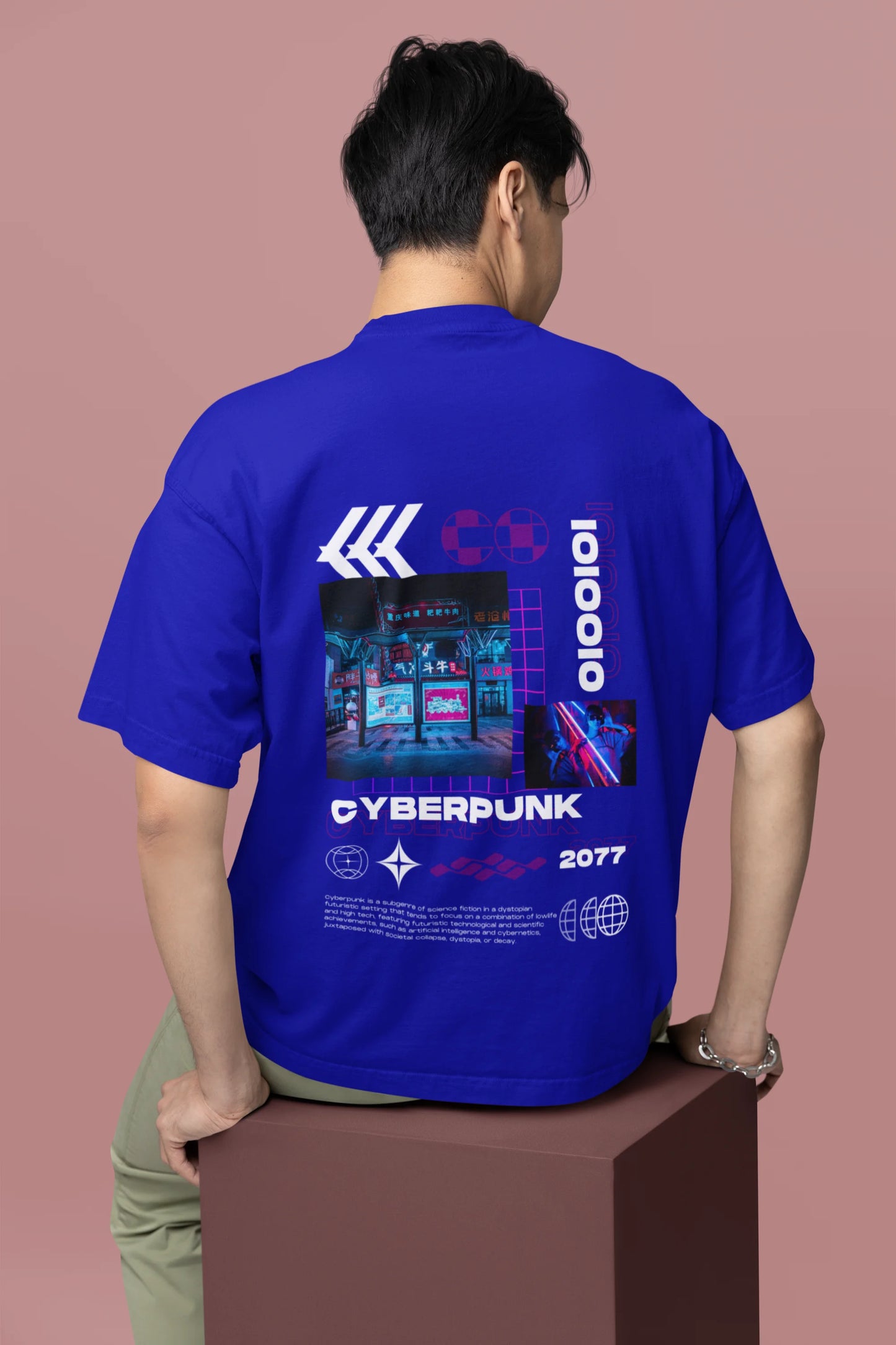 Cyperpunk | Techno Rave | Dropped Sleeve Unisex T-Shirt