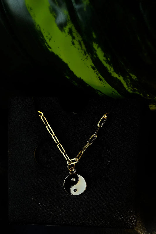 Second image of a yin and yang gold chain.