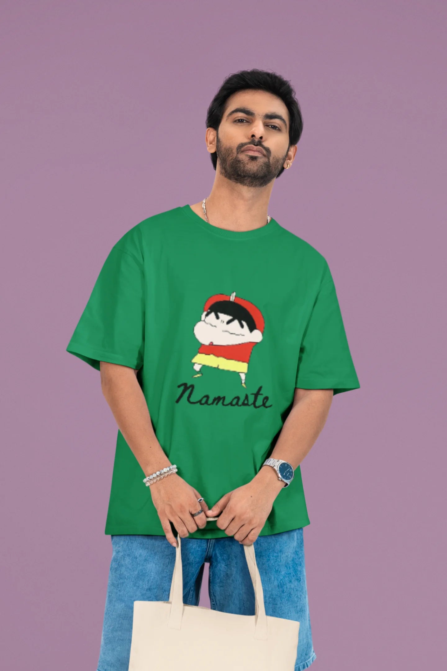Namaste | Shinchan | Men's Dropped Sleeve Tee