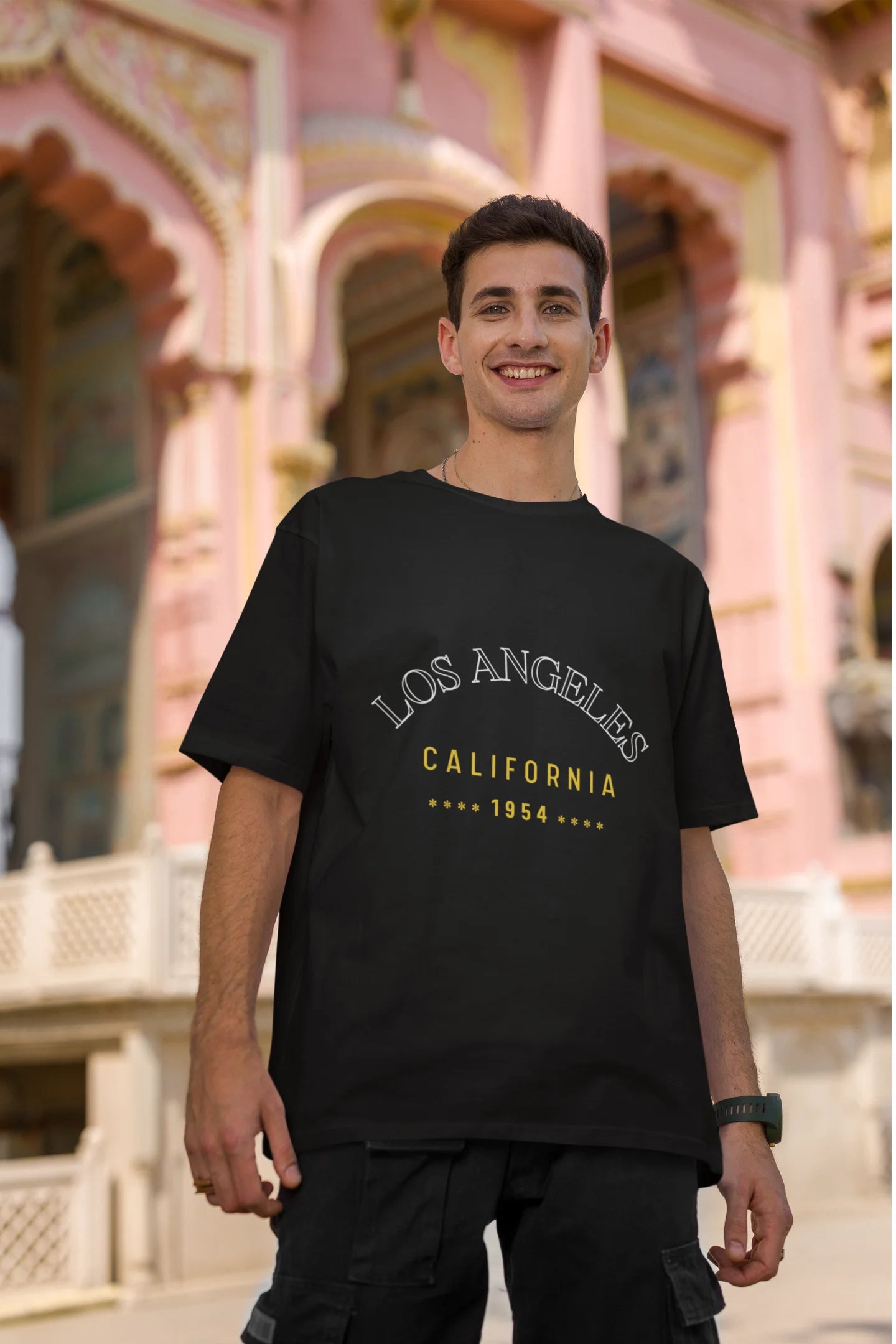Los Angeles California | Retro Theme | Dropped Sleeve Unisex Tee