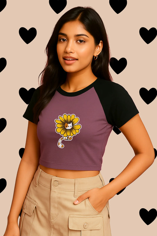 Meow | Shaw tees | Slim Fit Crop Top