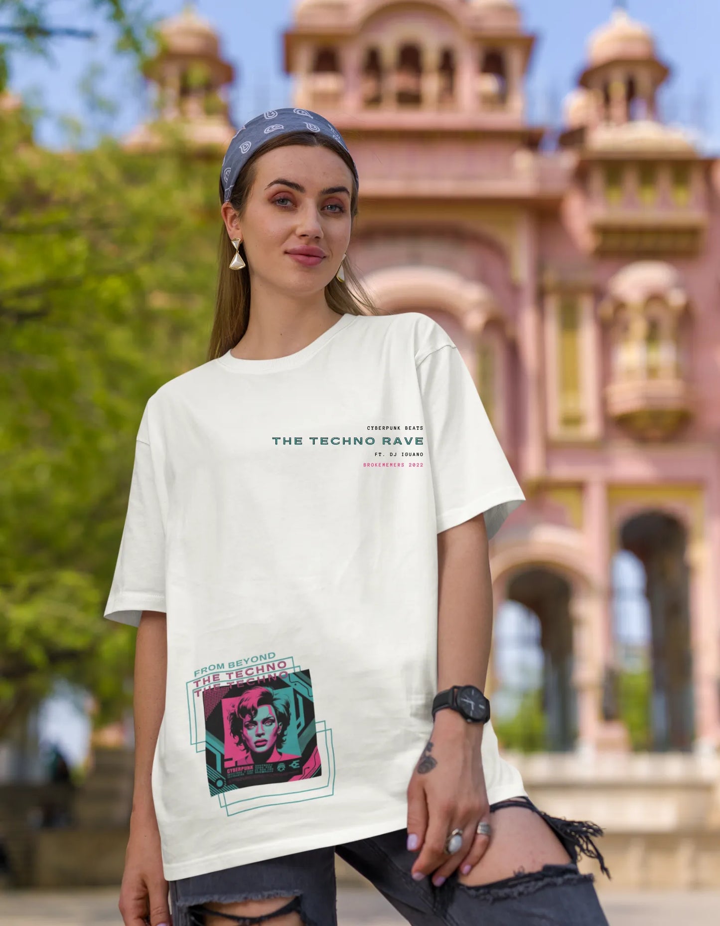 The Techno | Techno Rave | Dropped Sleeve Unisex T-Shirt