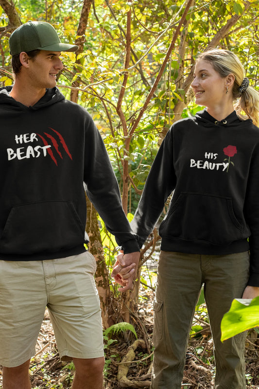 Beauty and Beast | Lovey Dovey | Premium Unisex Winter Hoodies