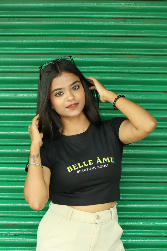 Belle ame | Shaw tees | Slim Fit Crop Top