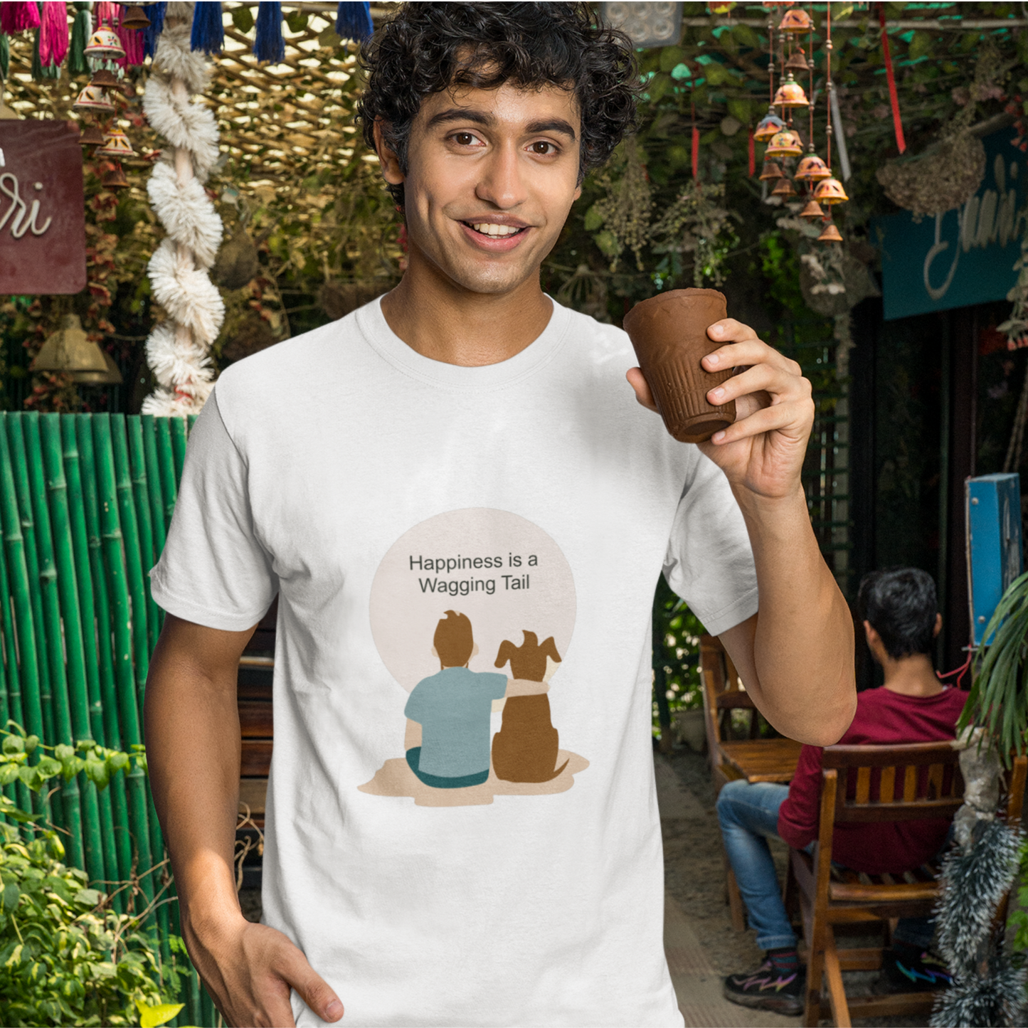 Happiness is a wagging tail | Premium Unisex Half Sleeve 2 t-shirt combo for Men and Women