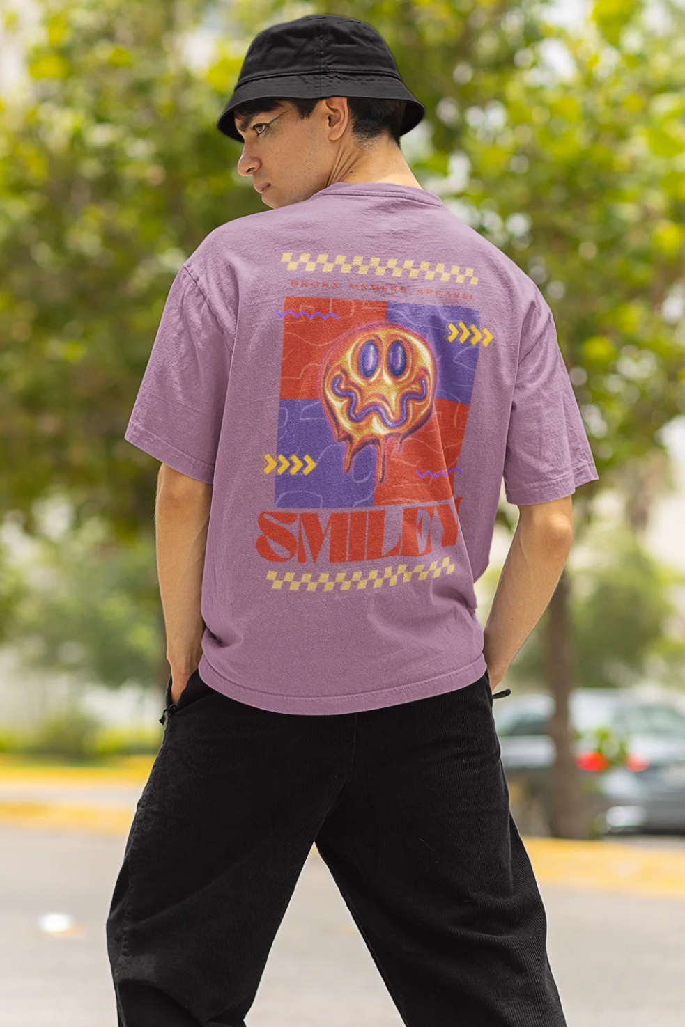 Smiley | Aesthetic | Dropped Sleeve Unisex Tee