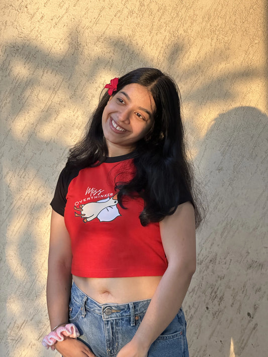 Miss Overthinker | Shaw tees | Slim Fit Crop Top