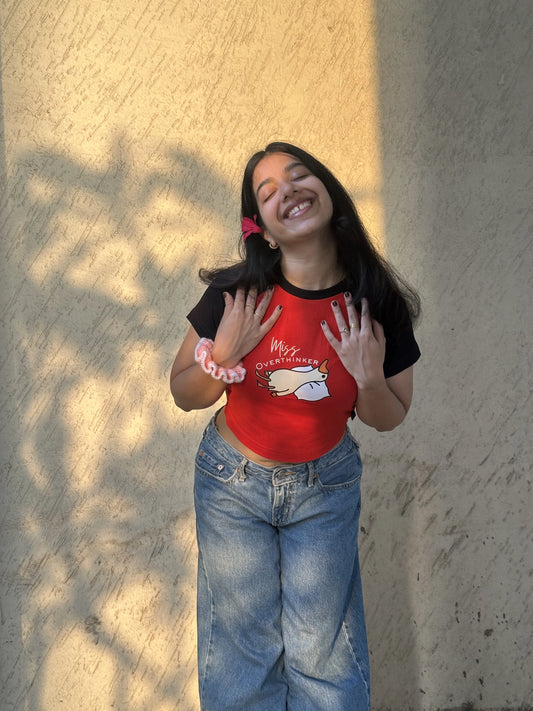 Miss Overthinker | Shaw tees | Slim Fit Crop Top