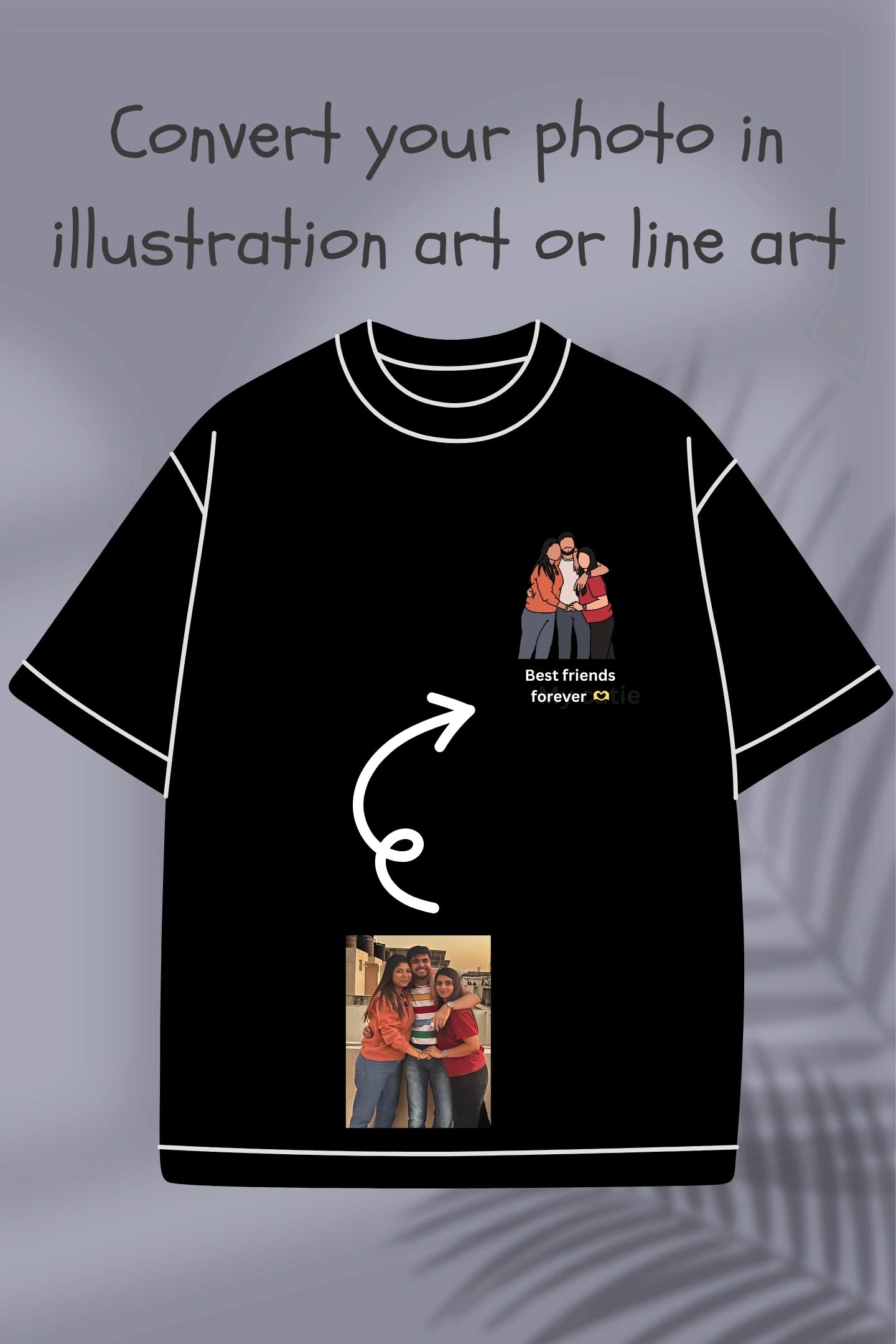 Customised T-shirt | Artify your memory with illustration/line art | Gift for your loved ones