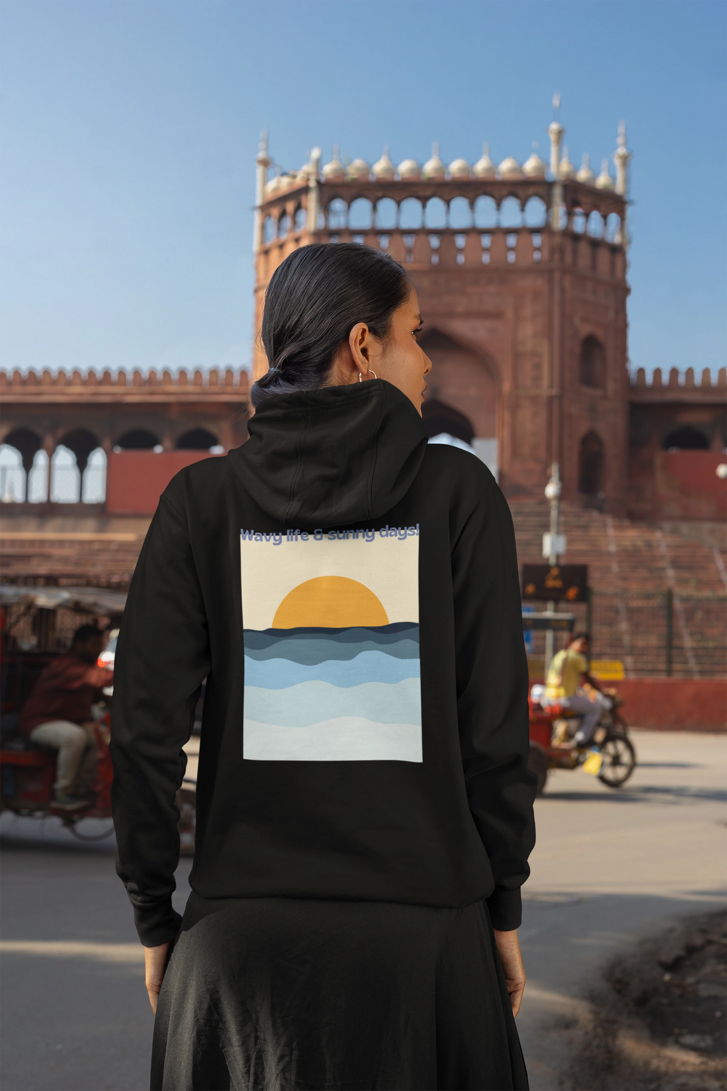 Wavy Life and Sunny Days | Retro Theme | Premium Unisex Winter Hoodie
