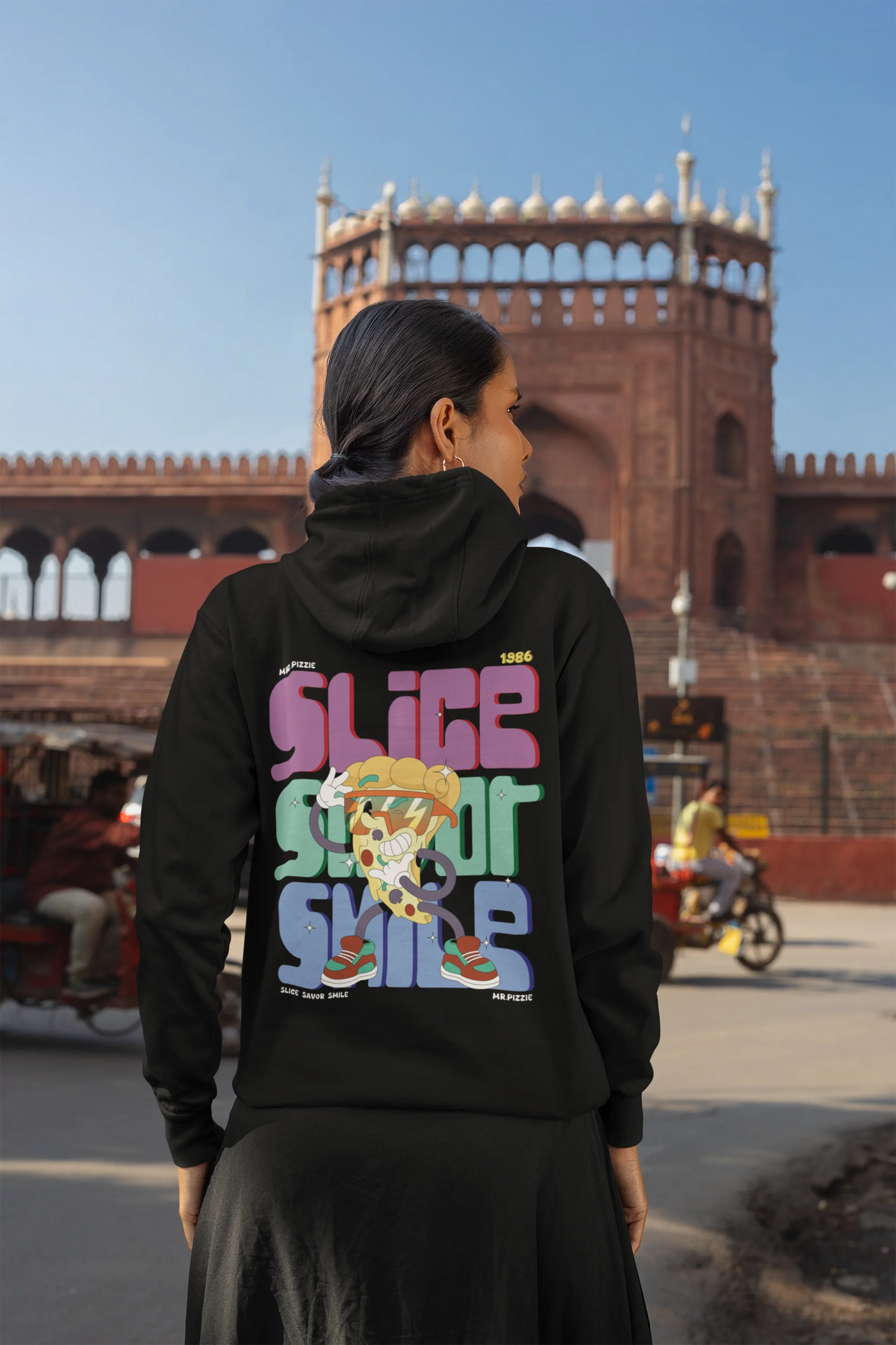 Slice,Savor and Smile | Typography | Premium Unisex Winter Hoodie