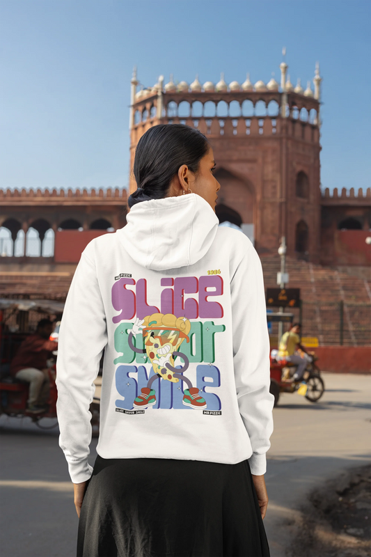 Slice,Savor and Smile | Typography | Premium Unisex Winter Hoodie