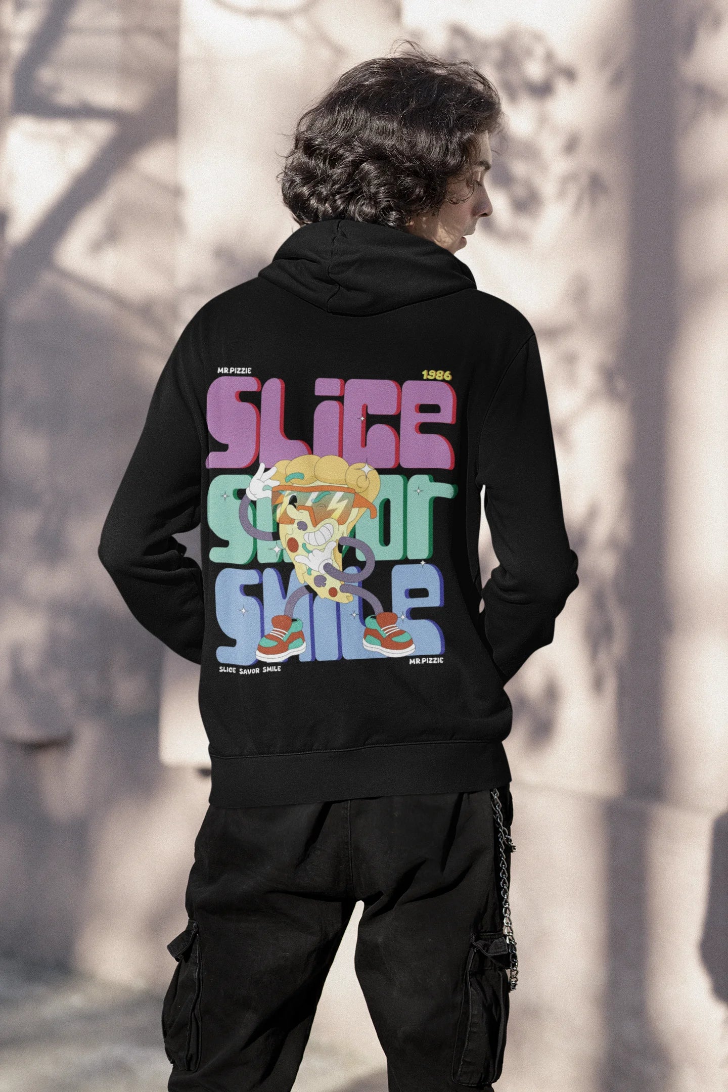 Slice,Savor and Smile | Typography | Premium Unisex Winter Hoodie