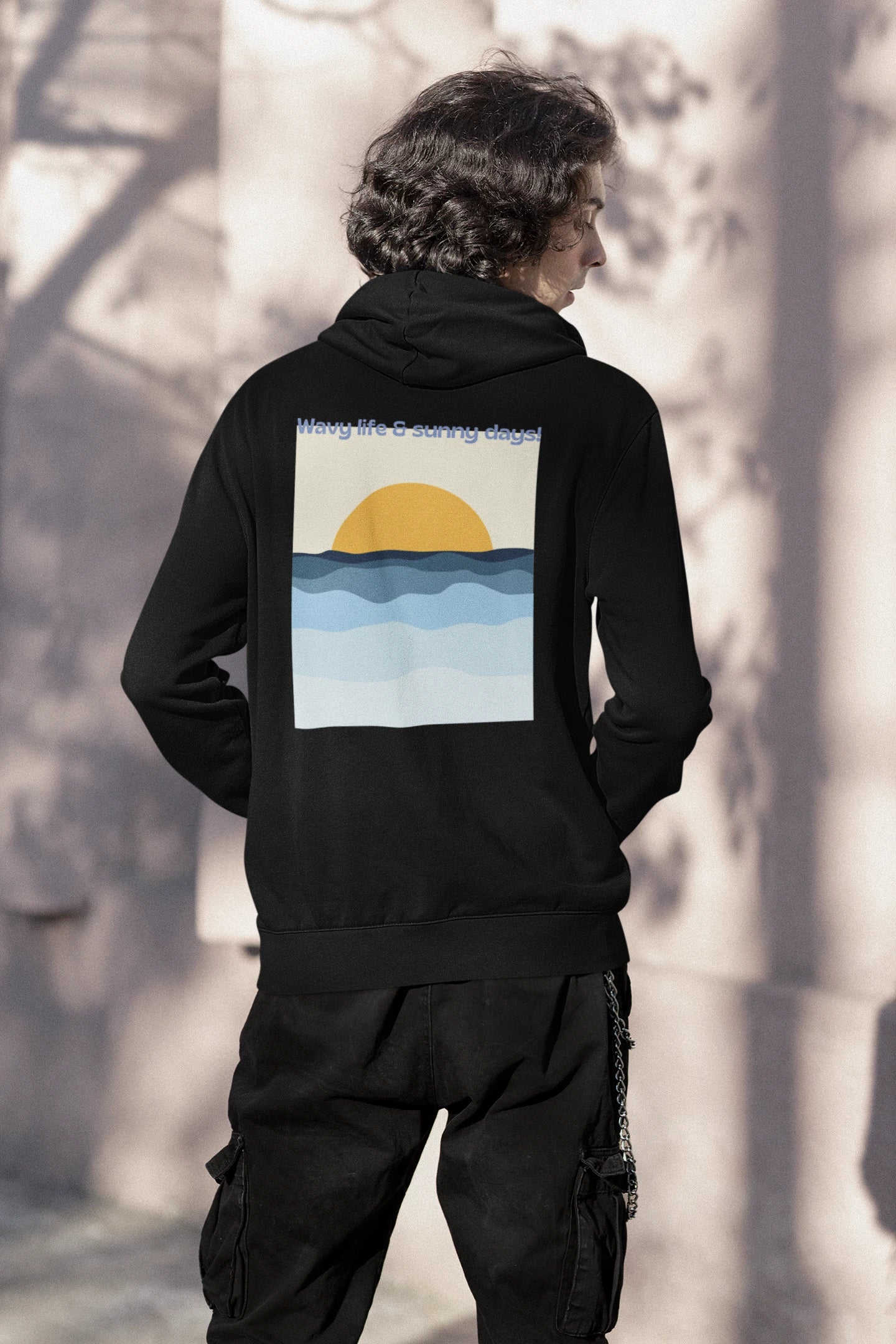 Wavy Life and Sunny Days | Retro Theme | Premium Unisex Winter Hoodie