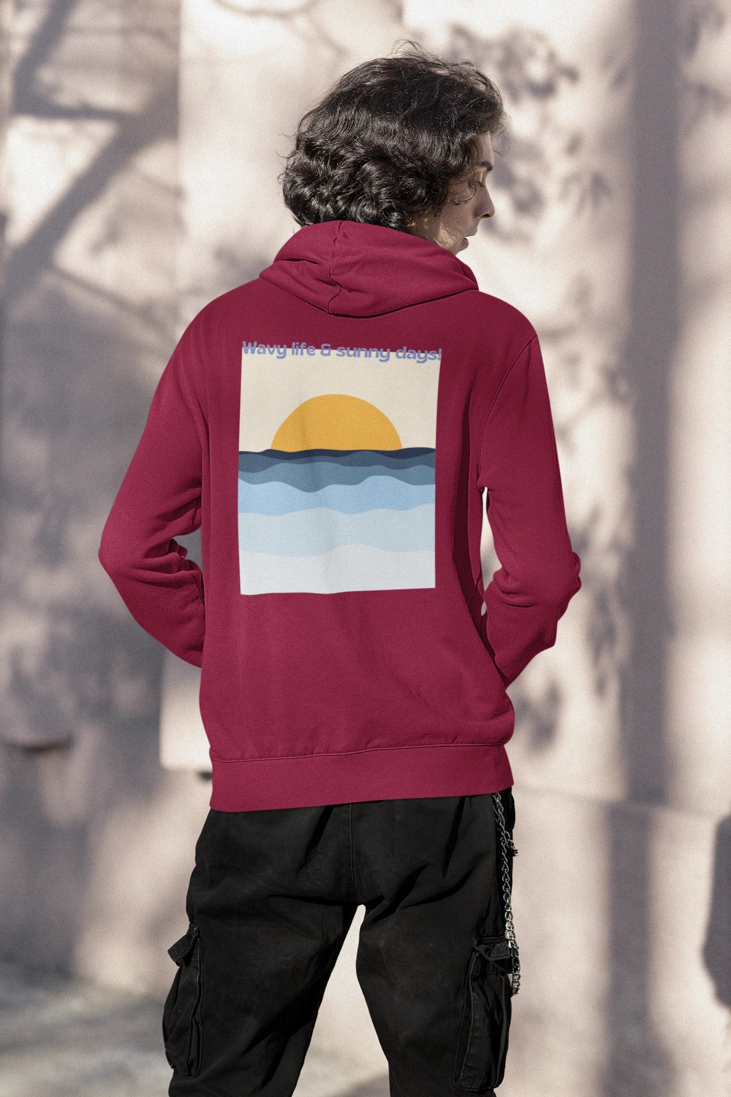 Wavy Life and Sunny Days | Retro Theme | Premium Unisex Winter Hoodie