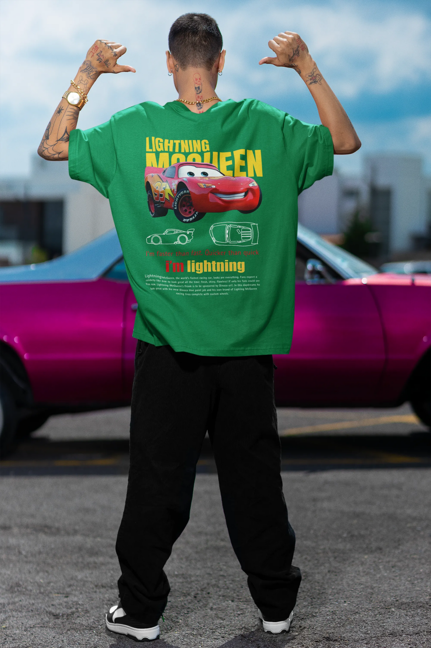 McQueen  | Super Cars | Dropped Sleeve Unisex Tee