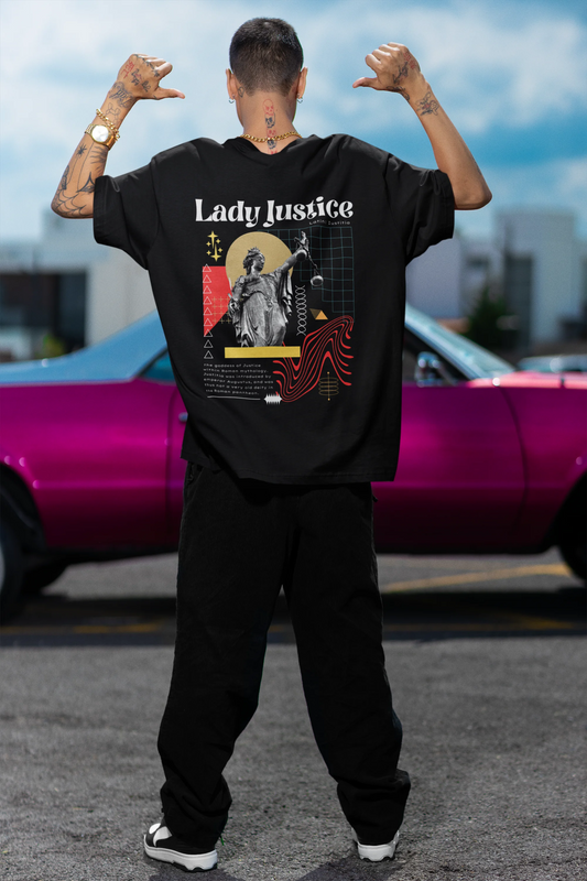 Lady Justice | Brutalism | Dropped Sleeve Unisex Tee
