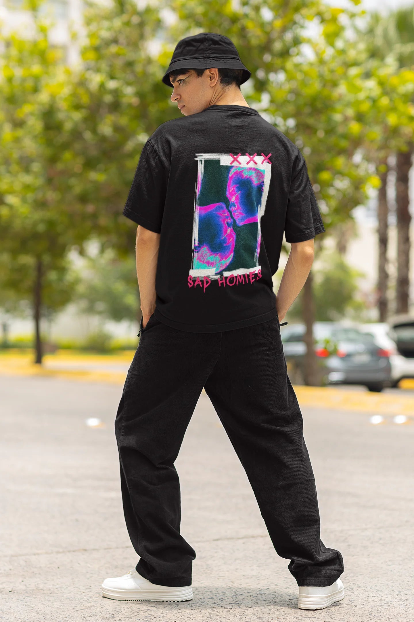 Sad Homies | Techno Rave | Dropped Sleeve Unisex T-Shirt