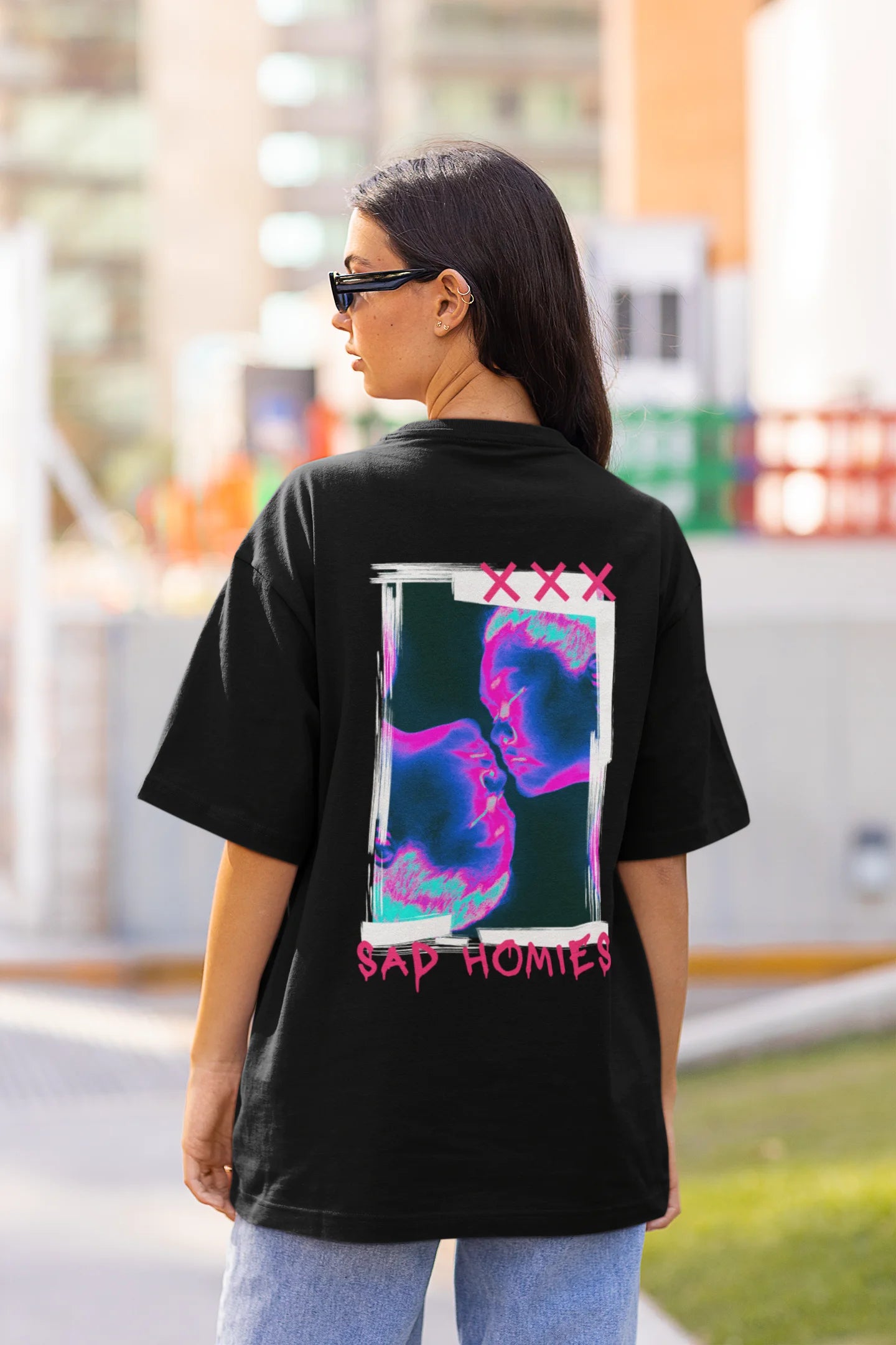 Sad Homies | Techno Rave | Dropped Sleeve Unisex T-Shirt