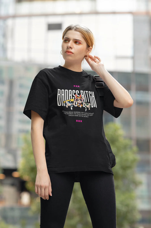 Badass Bitch | Womaniya | Dropped Sleeve Unisex Tee