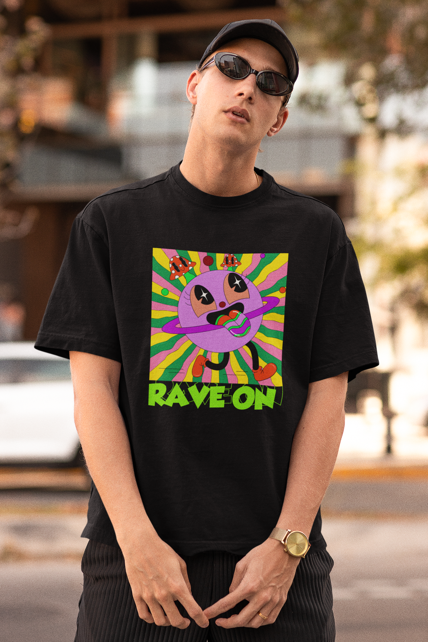Rave on | Dropped Sleeve Unisex Tee