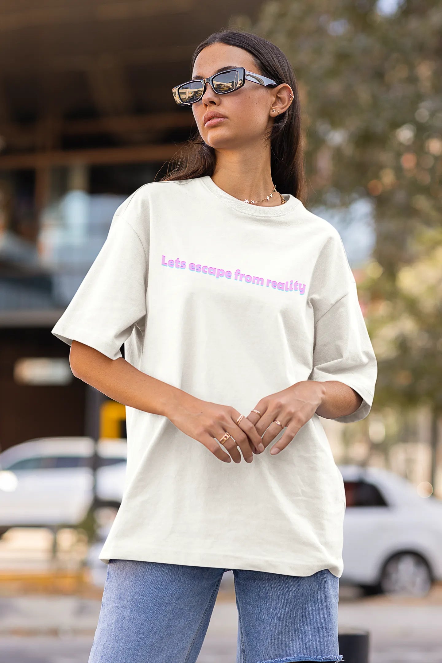 Escape from reality | Techno Rave | Dropped Sleeve Unisex T-Shirt