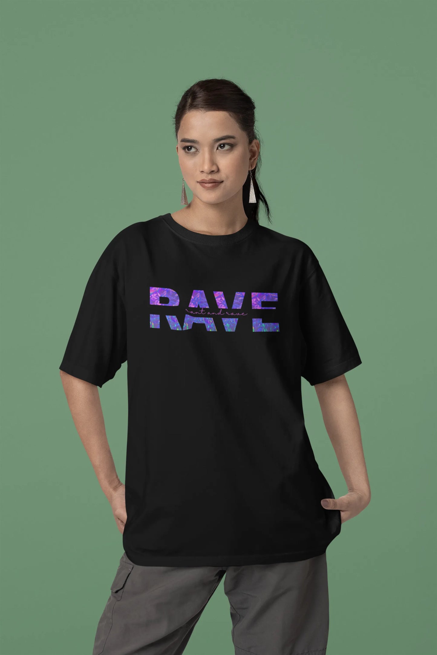 Rant and Rave | Techno Rave | Dropped Sleeve Unisex T-Shirt