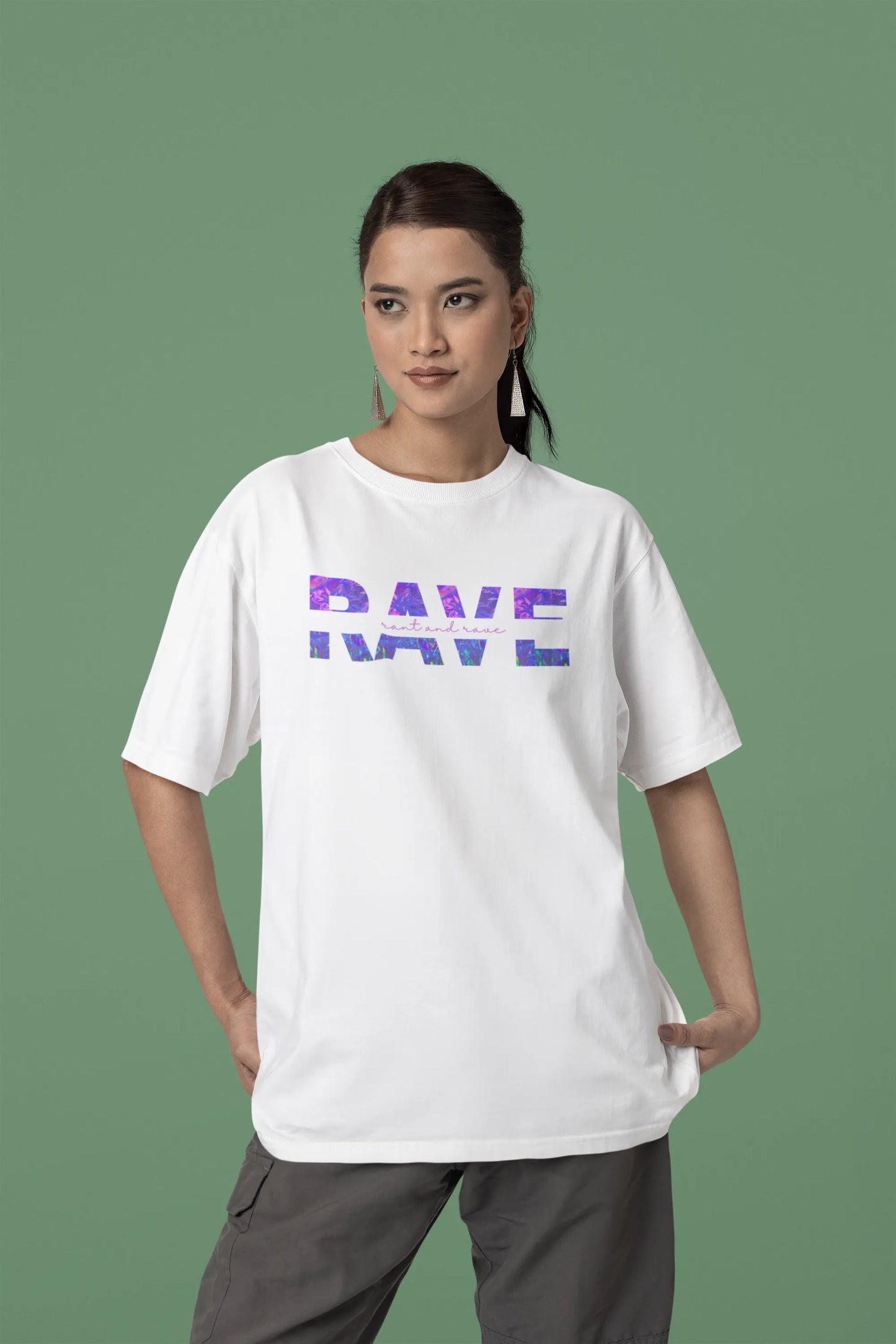 Rant and Rave | Techno Rave | Dropped Sleeve Unisex T-Shirt