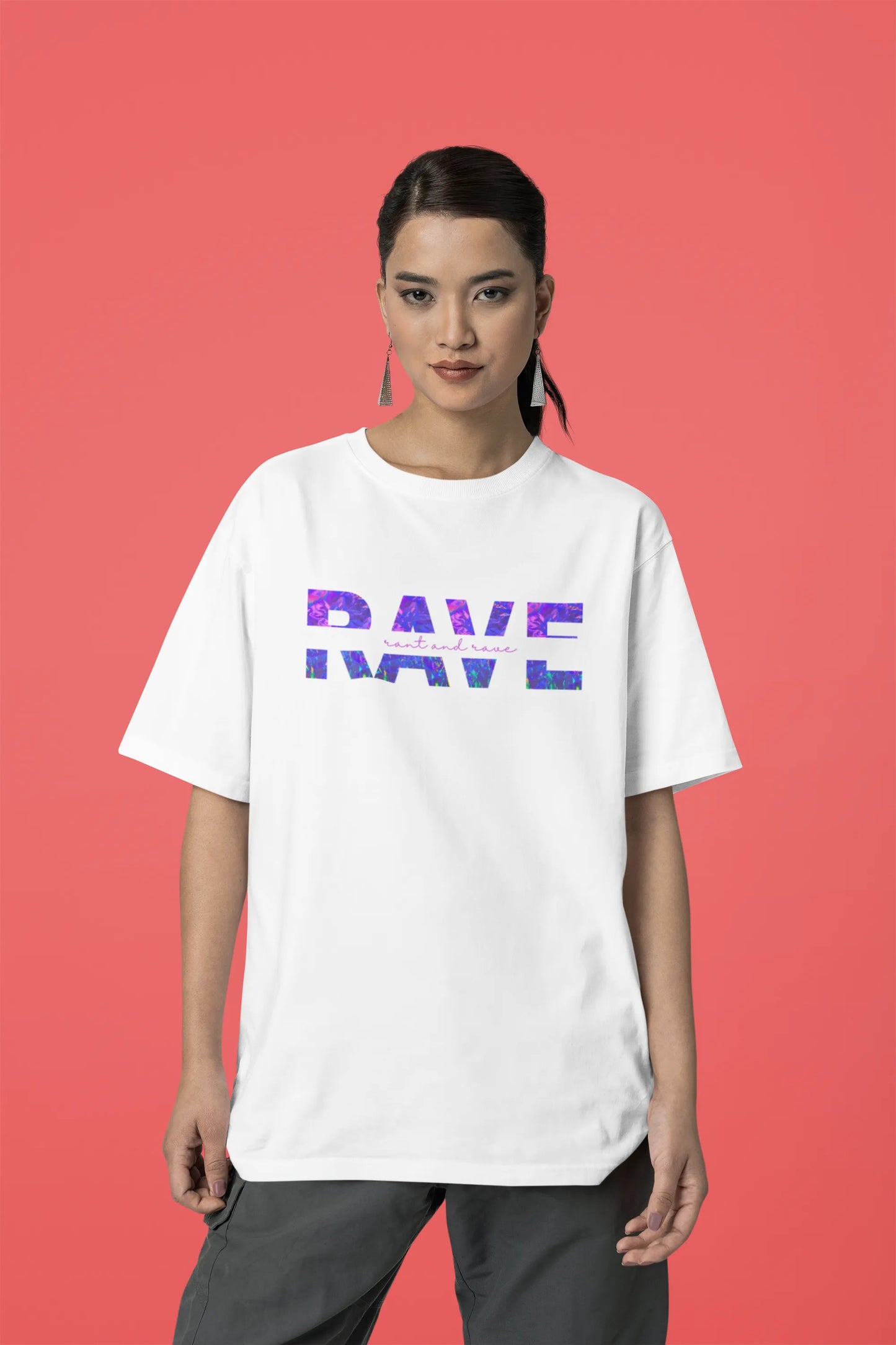 Rant and Rave | Techno Rave | Dropped Sleeve Unisex T-Shirt